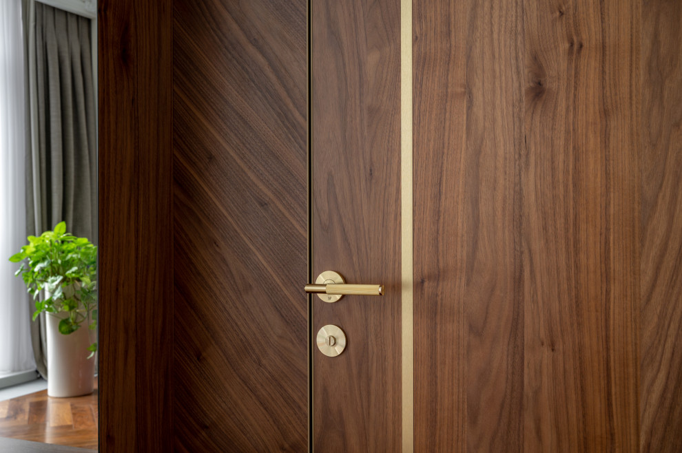 Мебель в гостиную со шпоном американского ореха