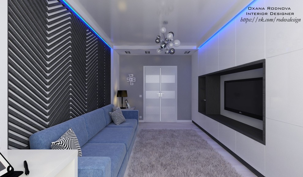 Гостиная hi-tech (17,8 кв.м)