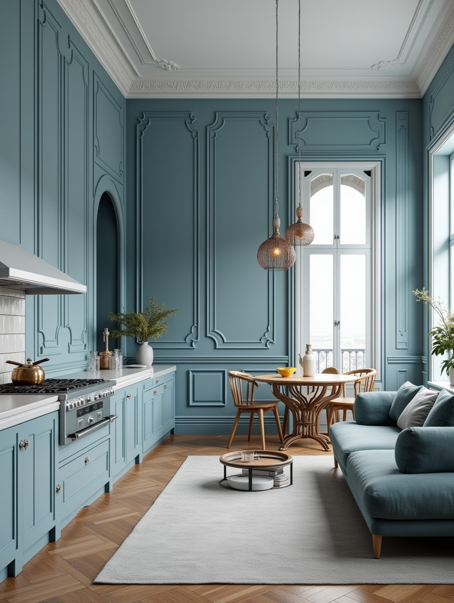 Кухня гостиная в классическом стиле