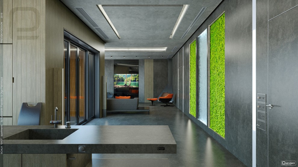 Современная кухня в загородном доме