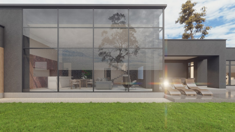 Проект дома с плоскими кровлями