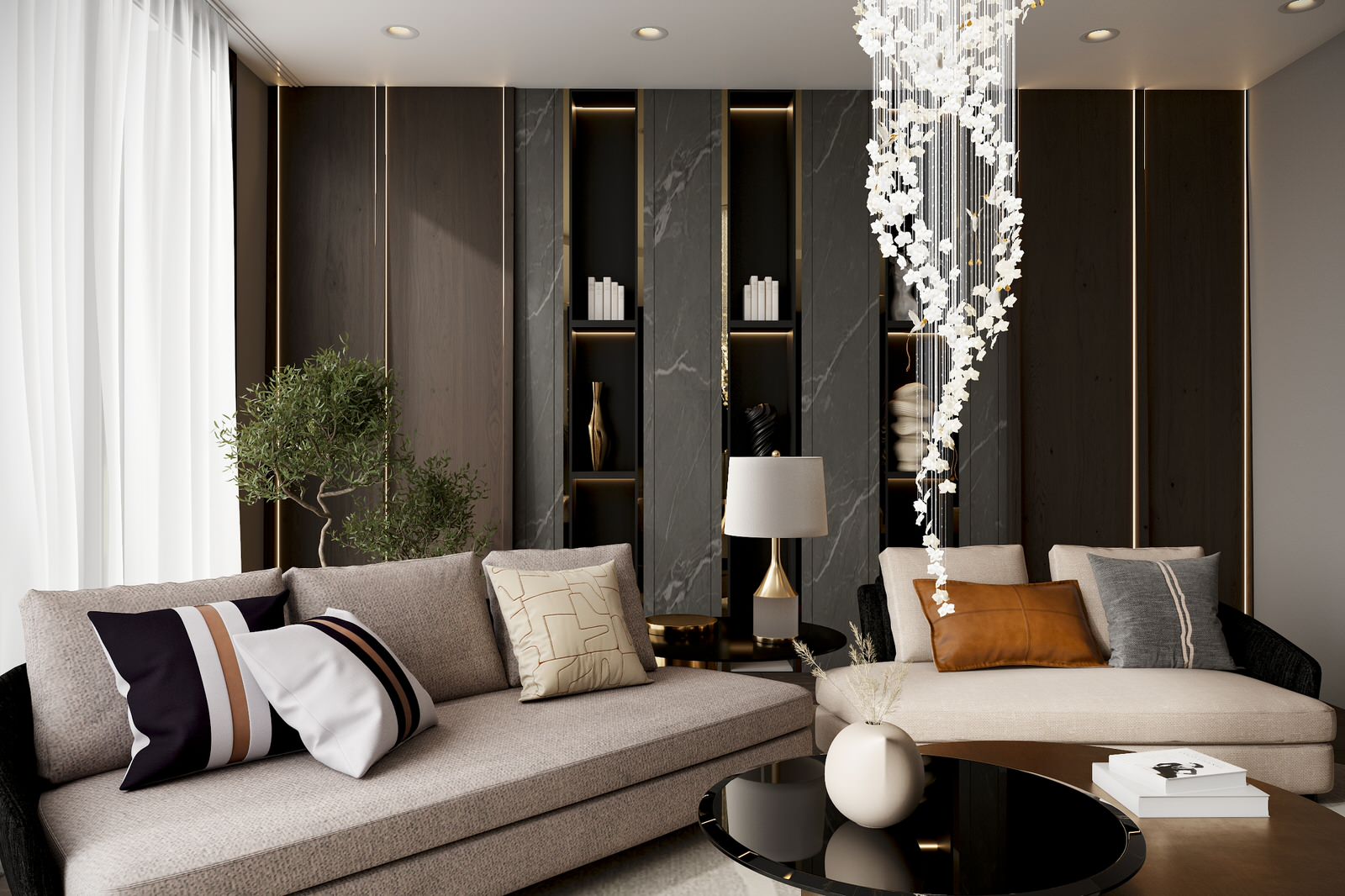 Гостиная загородного дома в Итальянском проектировании