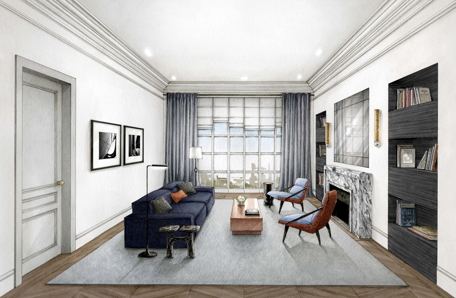 Обложка проекта: Эскизы интерьера для проекта дизайнера Анастасии Трубкиной