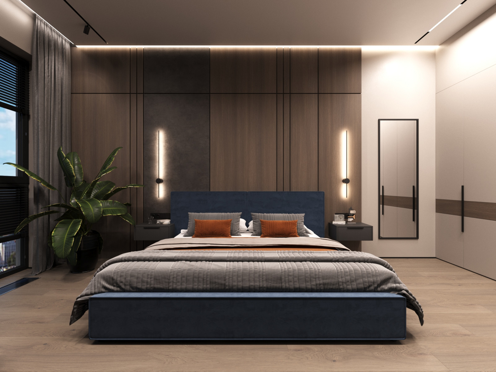 Дизайн интерьера квартиры 77 м2 с 2-мя санузлами и гардеробной