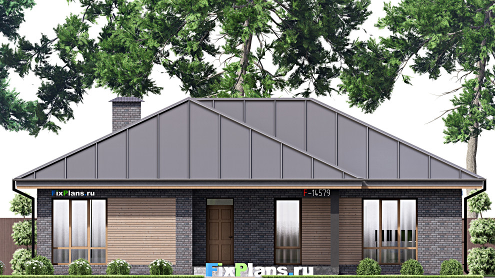 Проект одноэтажного дома 15х15м S146м2 F-14579