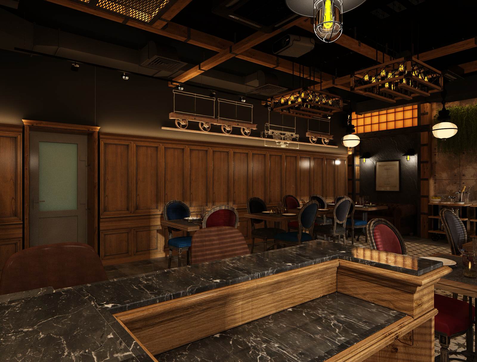 Зал. Проект небольшого клубного ресторана. Кузбасс