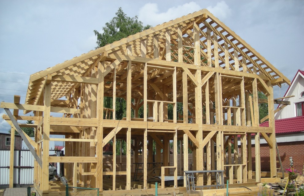 Процесс строительства живого дома