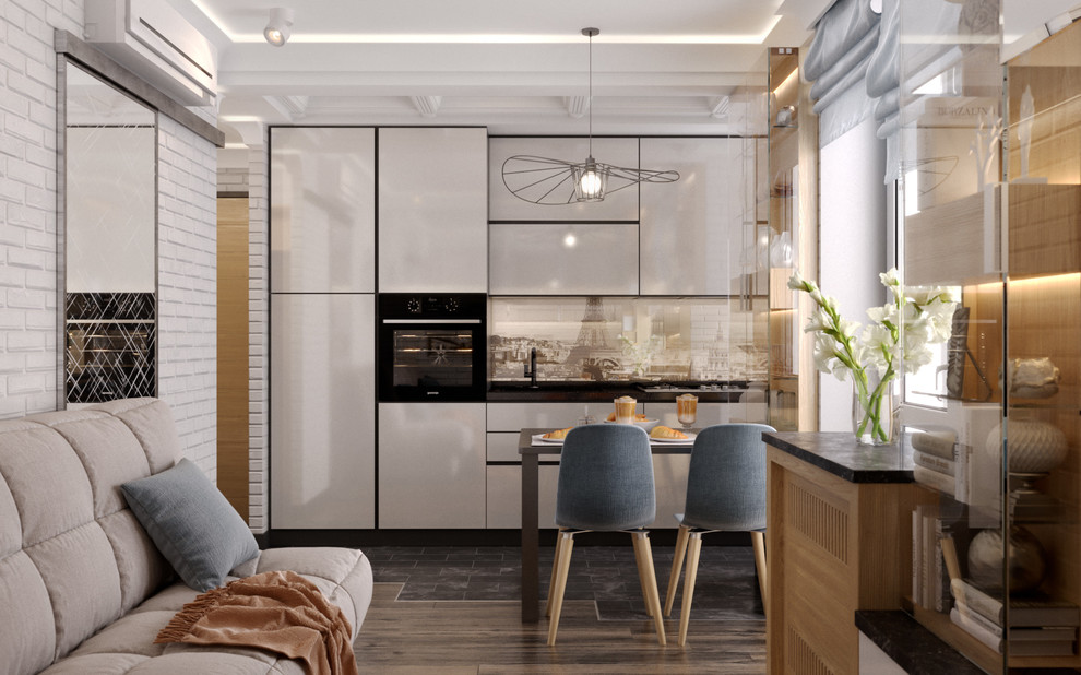 Дизайн проект квартиры 36 кв.м для молодой мамы и дочки