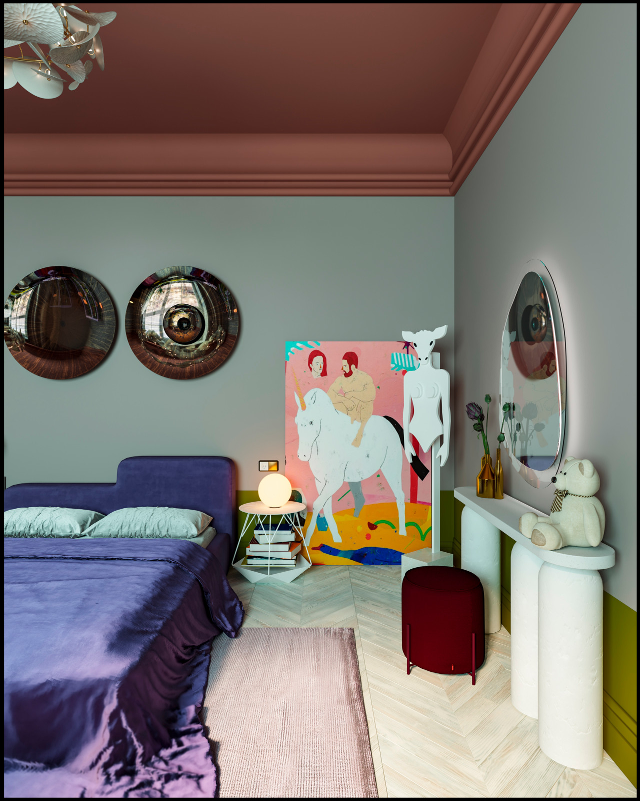 Дизайн не для всех в 3-хкомнатной сталинке 120 м2 на Малой Ордынке