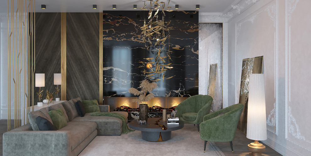 Гостиная с камином