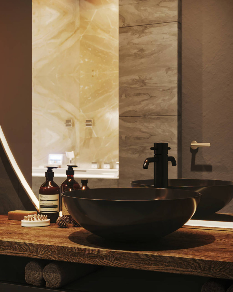 г. Санкт-Петербург, квартира 98 м2. Темно-золотой интерьер квартиры