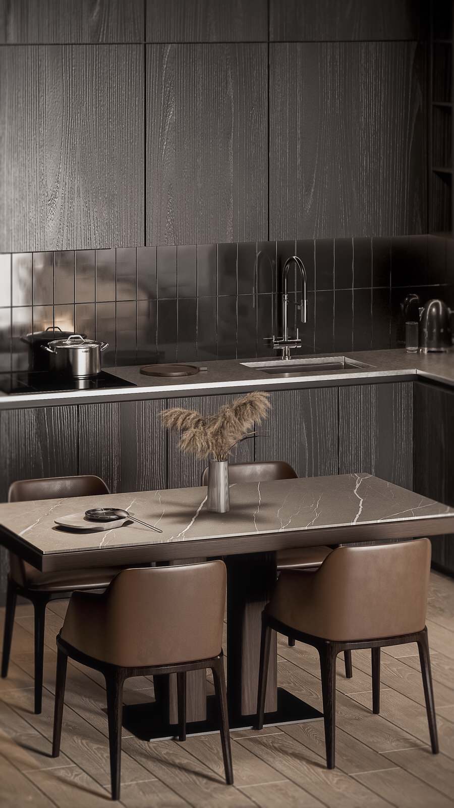 Шикарная кухня-гостиная в ЖК Clever Park