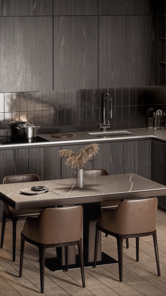 Шикарная кухня-гостиная в ЖК Clever Park