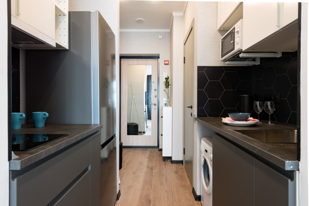 Маленькая квартирка 28 кв.м. В голубых тонах.