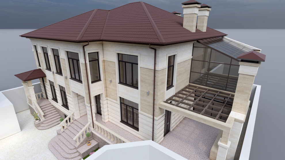 2 этажный жилой дом на 2 семьи в г. Махачкала