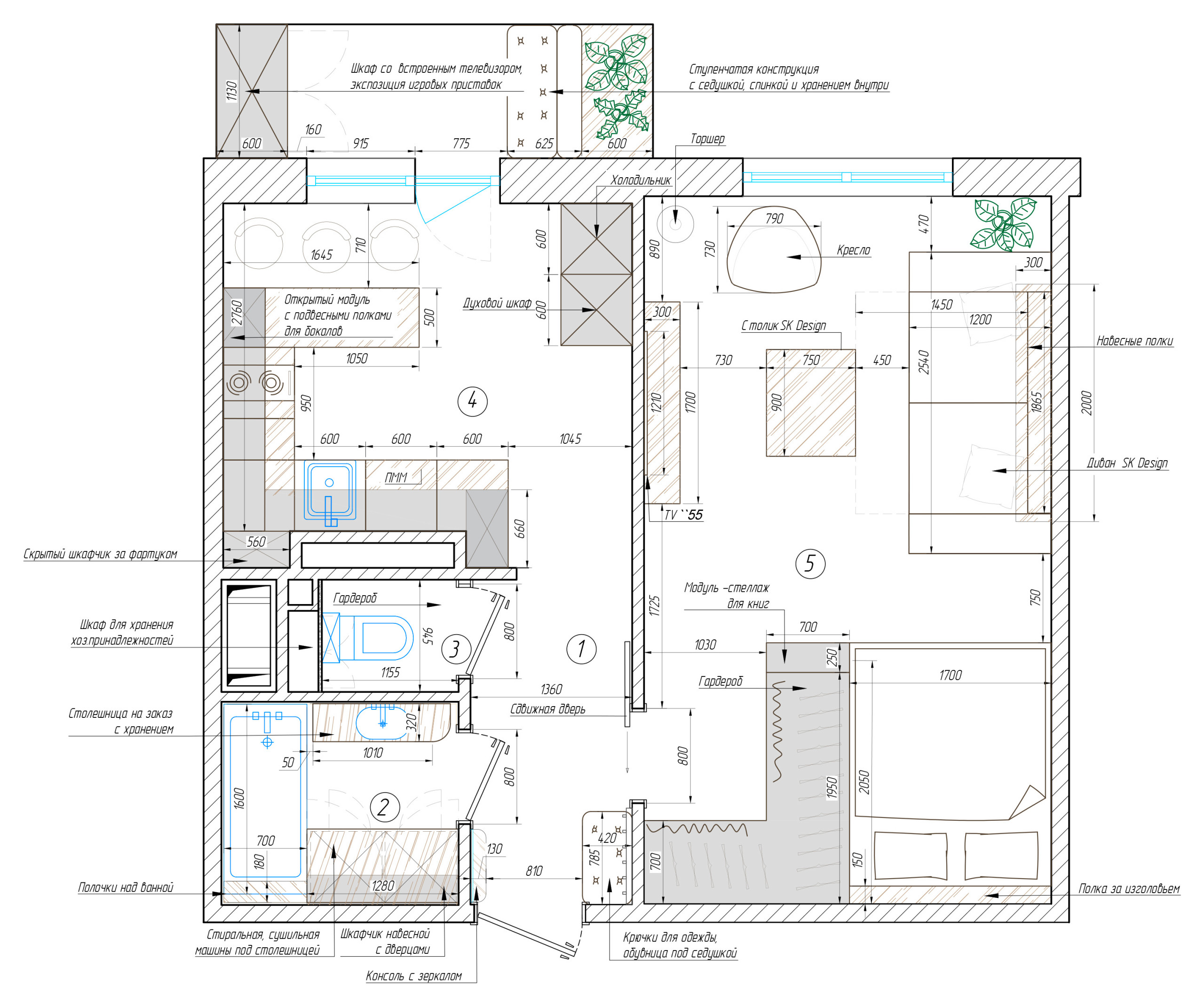 Houzz тур: 39,3 кв.м, где объединили лофт и скандинавский стиль