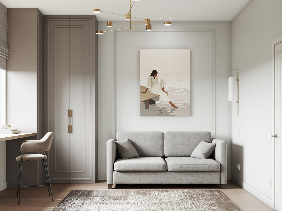 Дизайн-проект 3-комнатной картиры ЖК "Дом на Грота", 102 кв.м, Спб