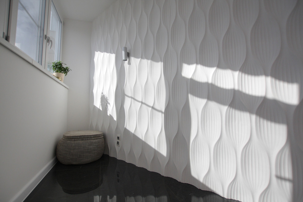 Лоджия с гипсовыми панелями