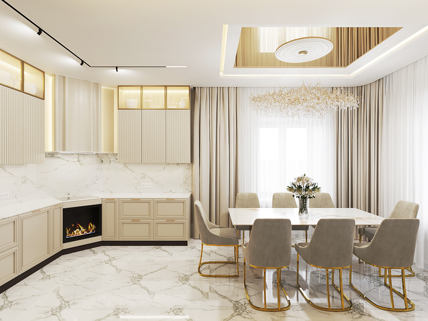 Обложка проекта: Кухня и столовая в люкс стиле