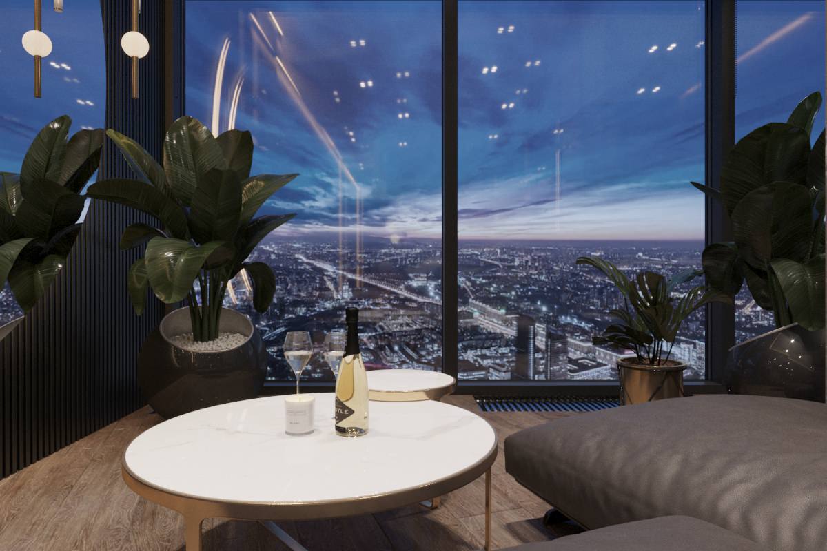 Moscow city. Federation Tower. Sexy room.