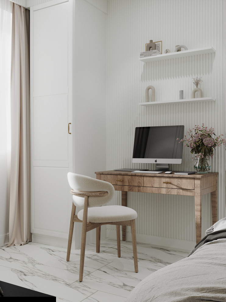 Спальня в однокомнатной квартире в ЖК "FoRest"