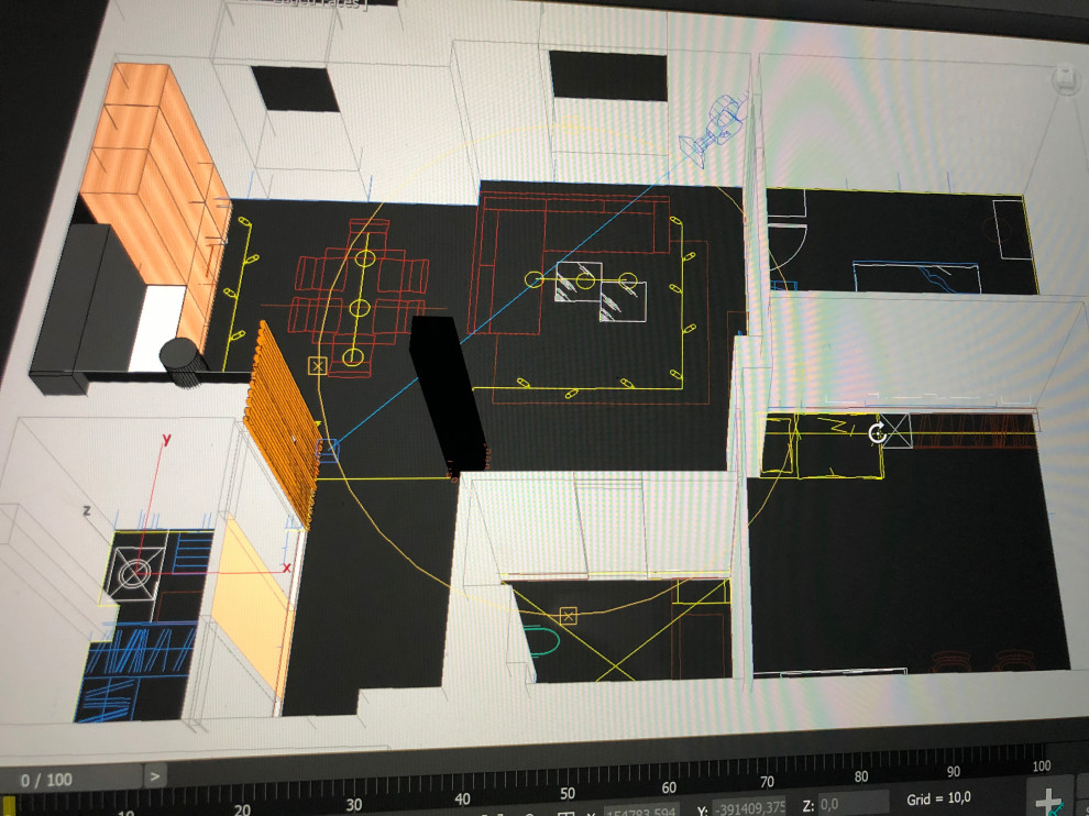 дизайн - проект квартиры 84 м2 с гостиной 42 м2