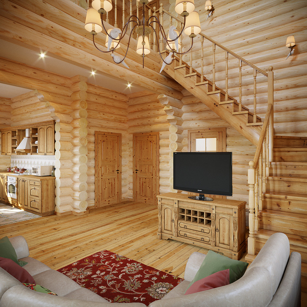 Дачный дом из оцилиндрованного бревна