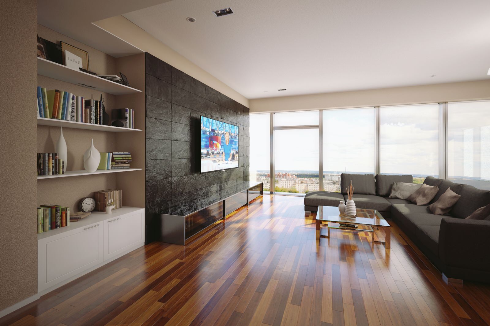 визуализация гостиной