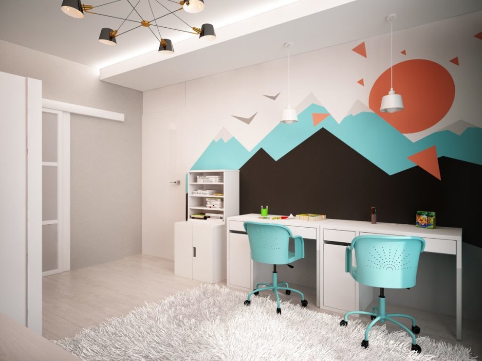 ЖК Акварели. Современный и светлый дизайн проект трехкомнатной квартиры.