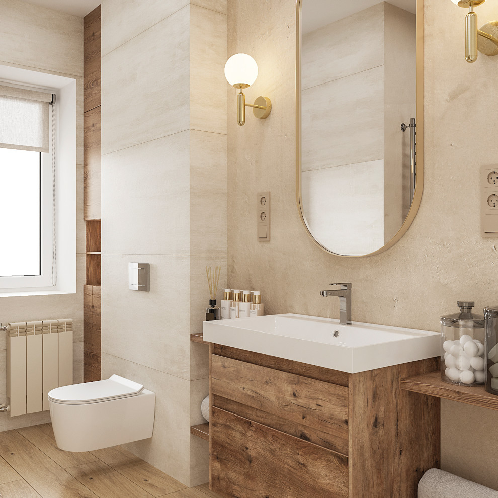 Четырех-комнатная квартира в светлых тонах.