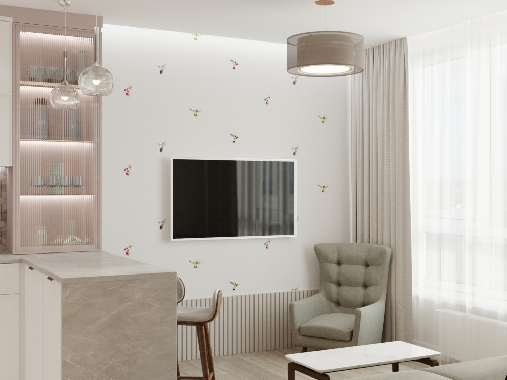 Кухня-гостиная в стиле контемпорари