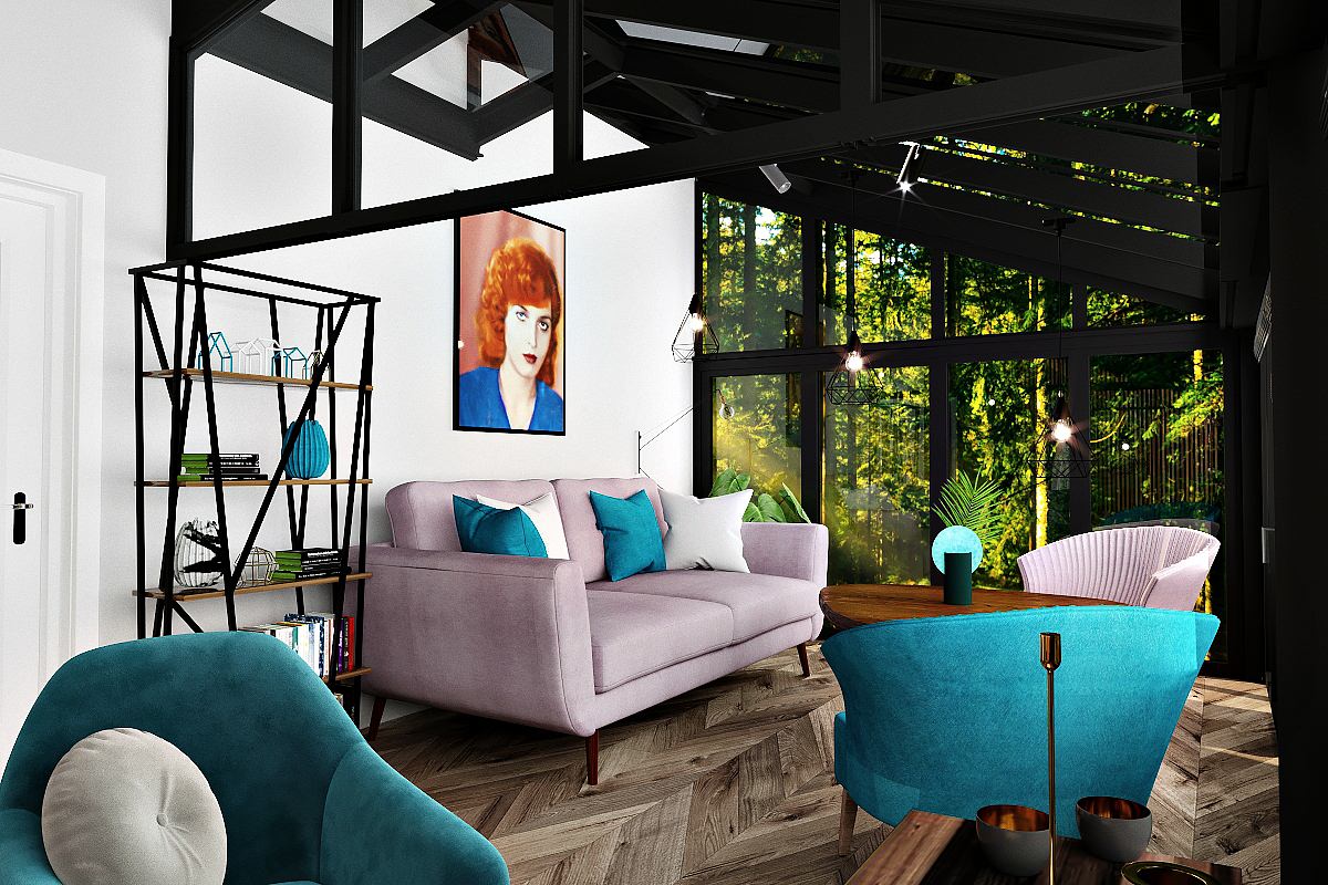 Обложка проекта: Загородный частный дом, с кухней, одной спальней, и верандой с огромными панорам