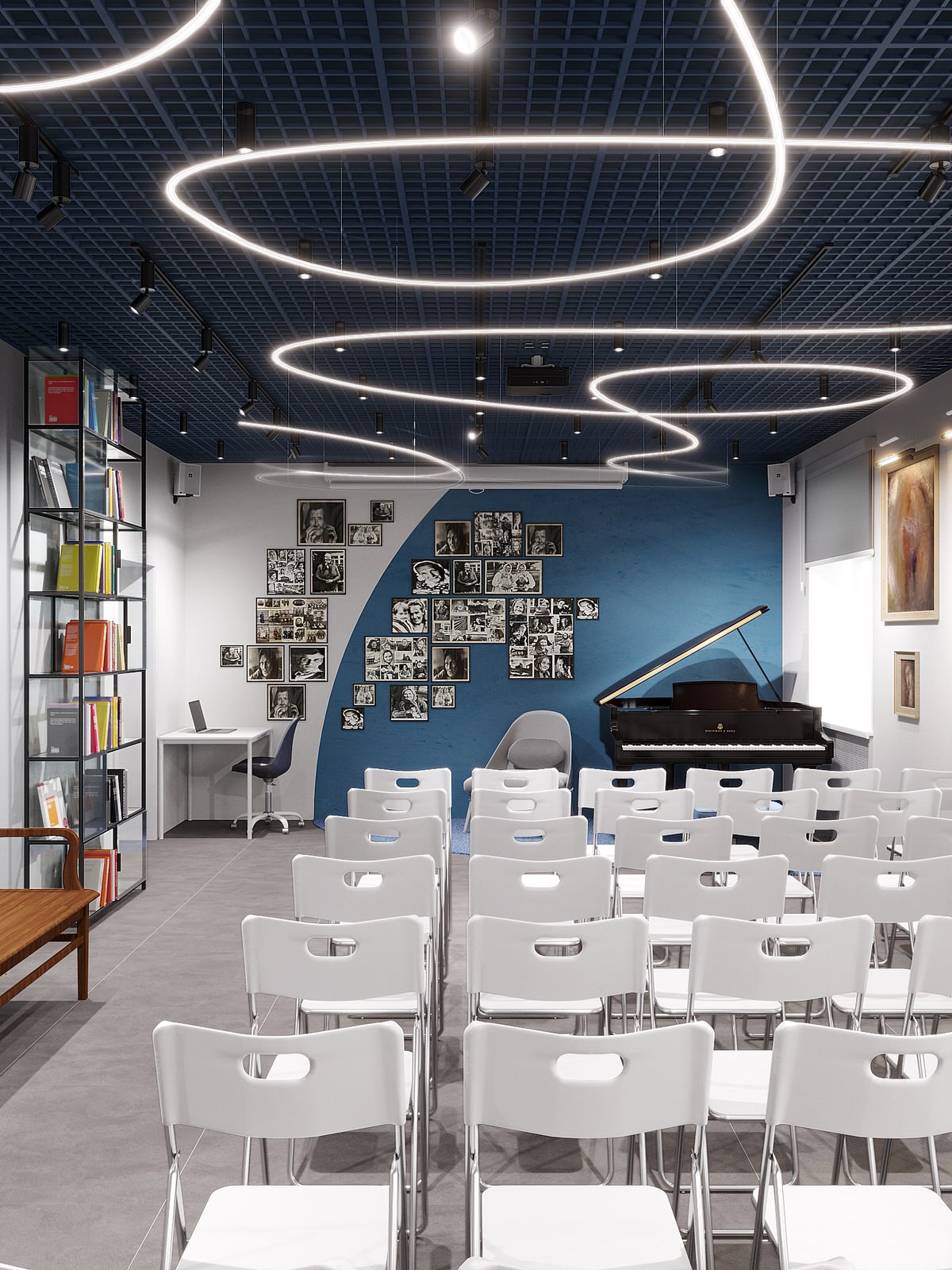 Дизайн интерьера и 3D визуализация библиотеки г.Архангельск