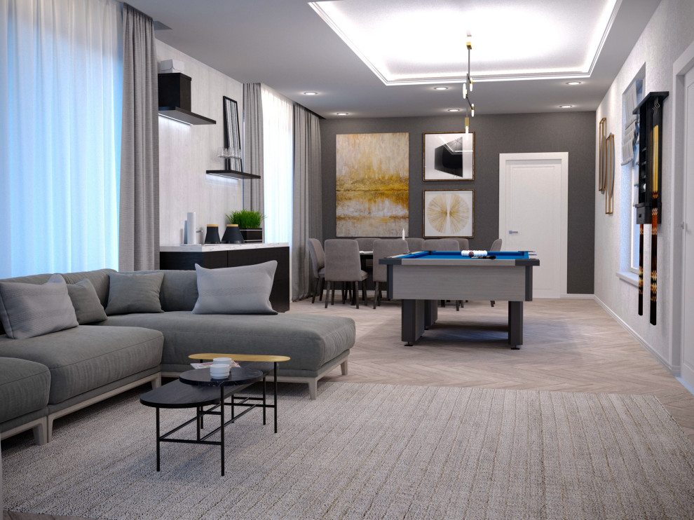 Обложка проекта: Комната отдыха с бильярдом
