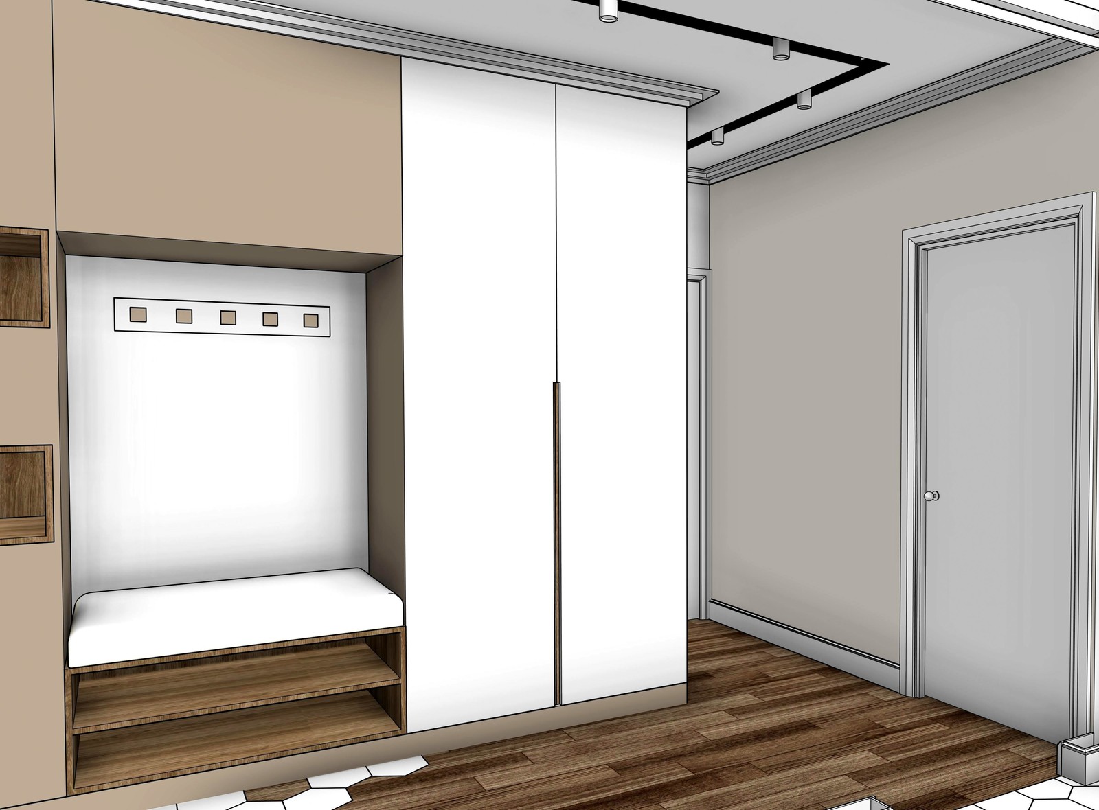 Квартира в новостройке для молодой семьи (графичная подача проекта)