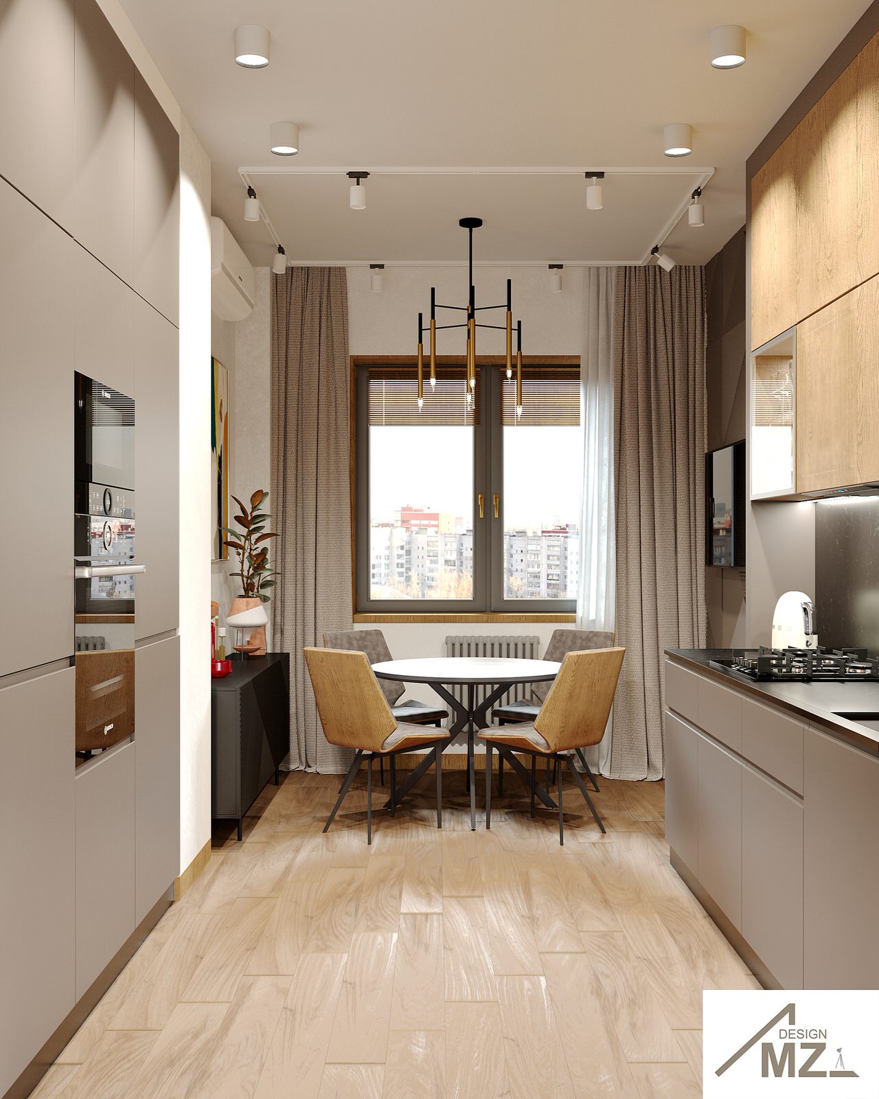 Кухня 12 м2. Минимализм с элементами лофта.