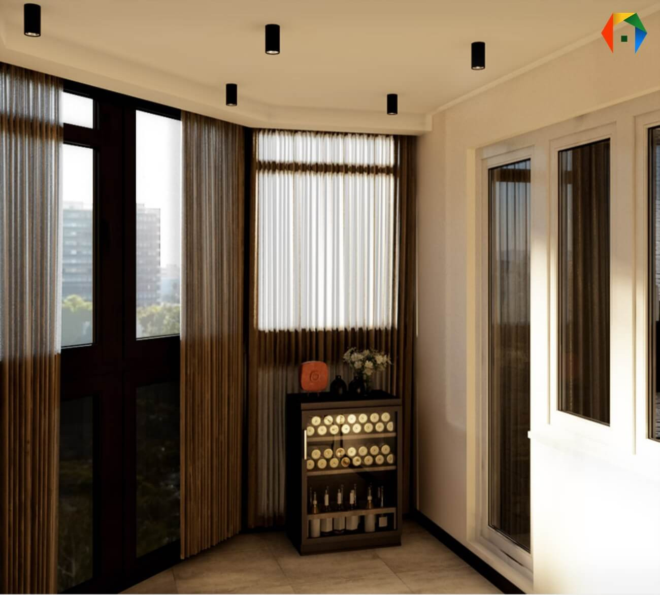 Сколковская. Дизайн-проект 3-комнатной квартиры, с коллажами и визуализацией в О