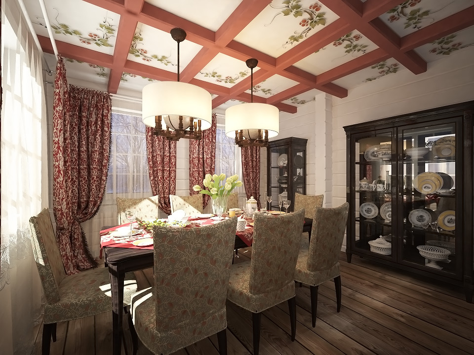 Дом в стиле прованс с акцентами русского стиля