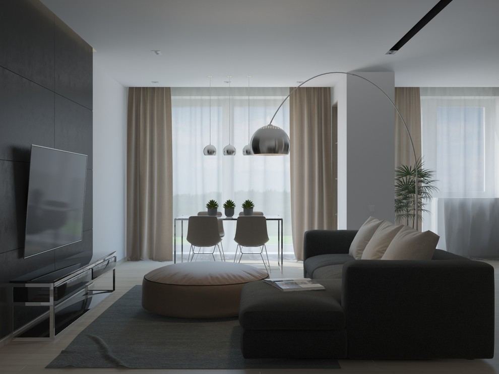 Гостиная - кухня в частном доме