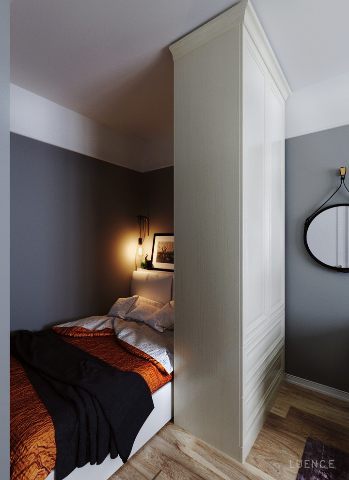 Дизайн-проект гостиной-спальни в скандинавском стиле.