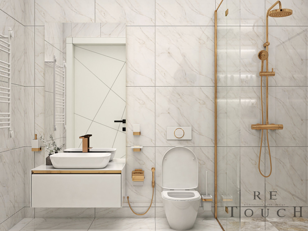 Обложка проекта: Bathroom Project: white and gold