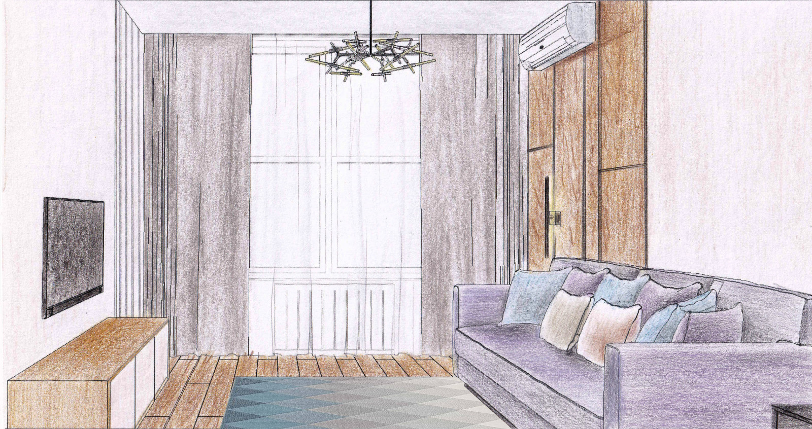 Обложка проекта: Эскизный проект 2-х к.кв. (г.Химки)