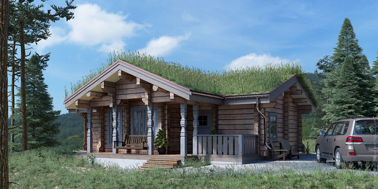 Рубленные деревянные дома (норвежский лафет)