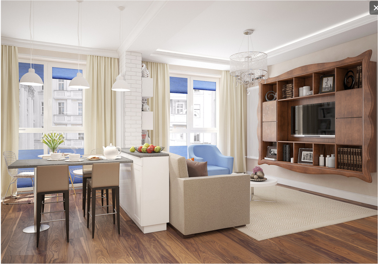 Квартира-студия в стиле 60х.