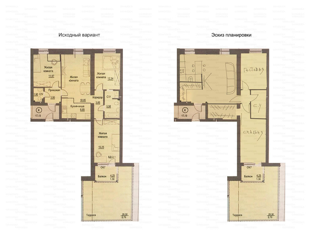 Идеи перепланировки для многокомнатных квартир
