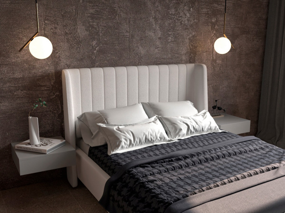 Обложка проекта: Стильная спальня с ванной за стеклянной перегородкой