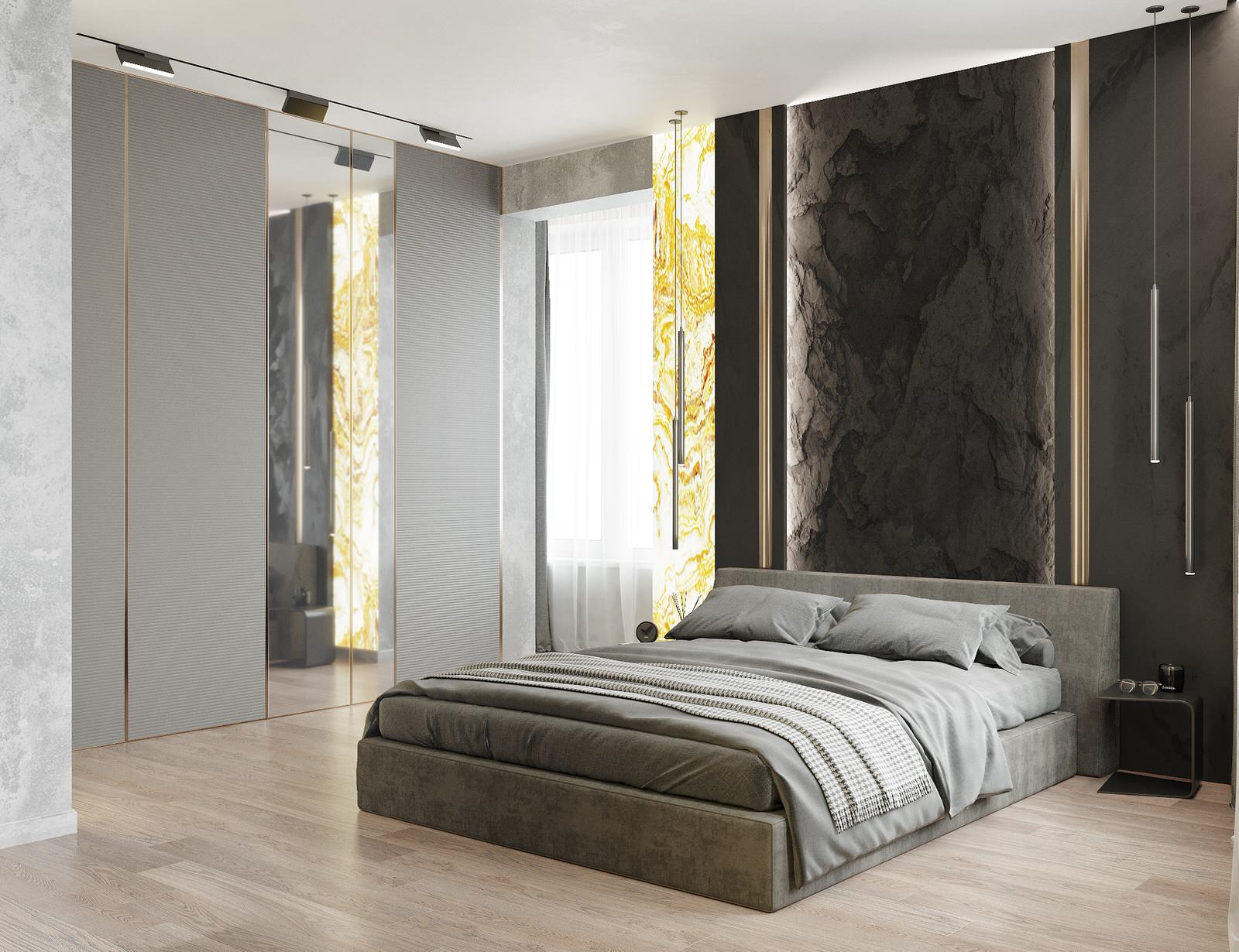 Трехкомнатная квартира для семьи из 4 человек с монохромным интерьером