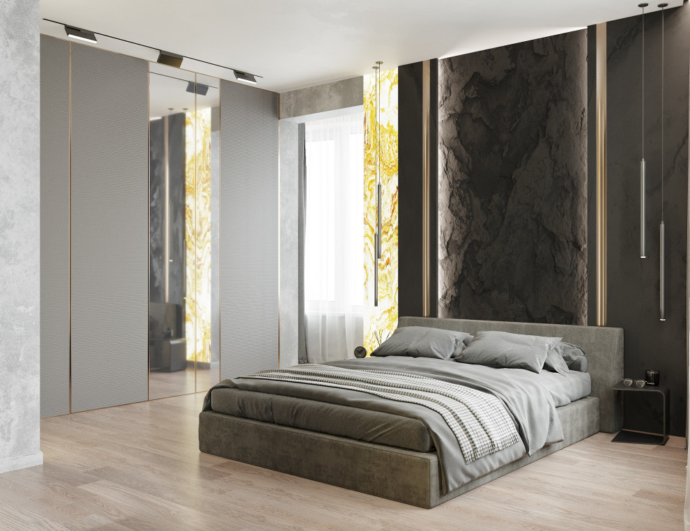 Трехкомнатная квартира для семьи из 4 человек с монохромным интерьером