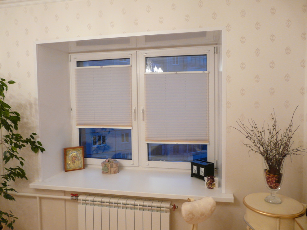 Плиссе в спальне