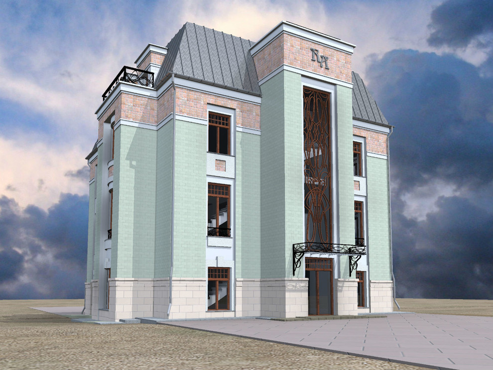Обложка проекта: Дизайн-проект фасада родового гнезда в стиле Модерн